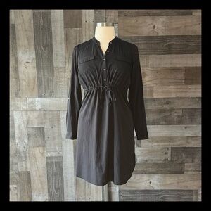 Motherhood Maternity long sleeve black dress pregnancy large dark feminine